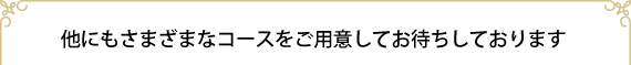 他にもさまざまなコースをご用意してお待ちしております